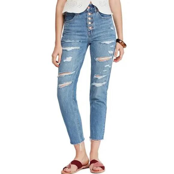 Free People We The Free Blossom Rigid Skinny Jeans Size 27 - Picture 1 of 6